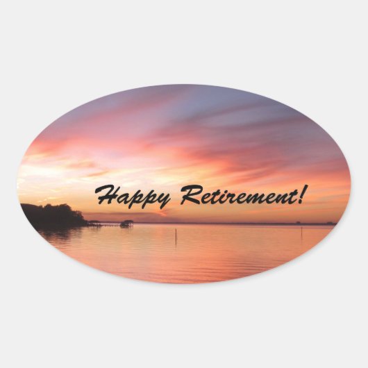 ハッピーリタイオフロリダサンセット 楕円形シール (正面)
