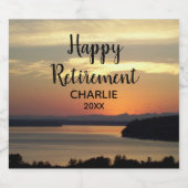 ハッピーリタイオレンジサンセットと名前 スパークリングワインラベル (シングルラベル)