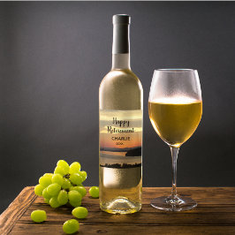 ハッピーリタイオレンジサンセットと名前 ワインラベル