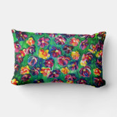 ハッピーリッカラフルトルフラワーズオリジナルのアートワーク ランバークッション (裏面)