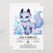 ハッピーリトルウルフデジタル誕生日 招待状 (正面/裏面)