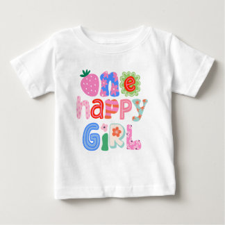 ハッピーリトルガール 1歳のバースデーTシャツ ベビーTシャツ