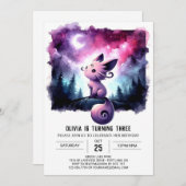 ハッピーリトルキャット誕生日 招待状 (正面/裏面)