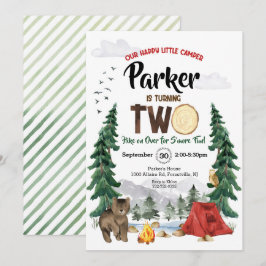 ハッピーリトルキャンパーは2歳の誕生日招待状 招待状