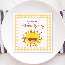 ハッピーリトルサンシャイン子供の誕生日パーティー スタンダードカクテルナプキン