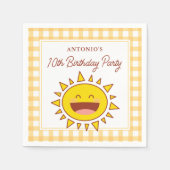 ハッピーリトルサンシャイン子供の誕生日パーティー スタンダードカクテルナプキン (正面)