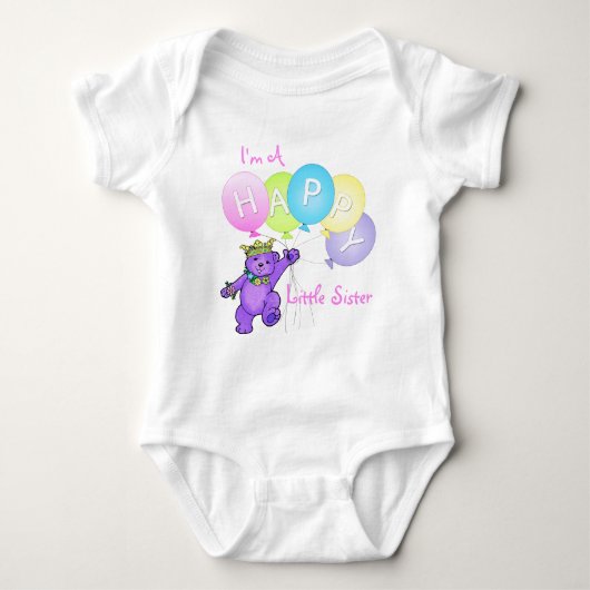ハッピーリトルシスターテディベア ベビーボディスーツ (正面)
