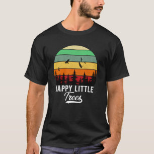 ハッピーリトルツリーボブスタイルヴィンテージ森林地球 Tシャツ