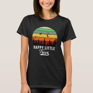 ハッピーリトルツリーボブスタイルヴィンテージ森林地球 Tシャツ