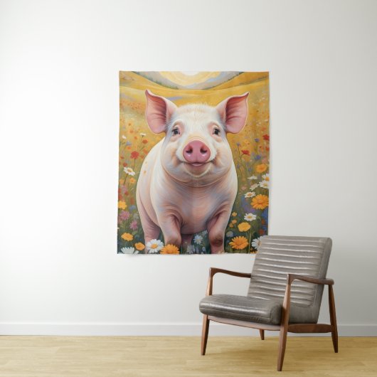 ハッピーリトルピグサニーデイジーフィールド タペストリー (インサイチュ)