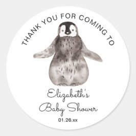ハッピーリトルペンギン赤ちゃんシャワーありがとう ラウンドシール
