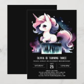 ハッピーリトルホース誕生日 招待状 (正面/裏面)