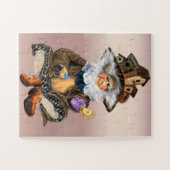 ハッピーリトル格言インバードハウズハット絵画- ジグソーパズル (横)