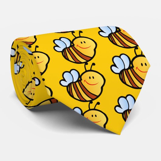 ハッピーリトル(昆虫)マルハナバチビー漫画かわいいハニーケース ネクタイ (ロール)