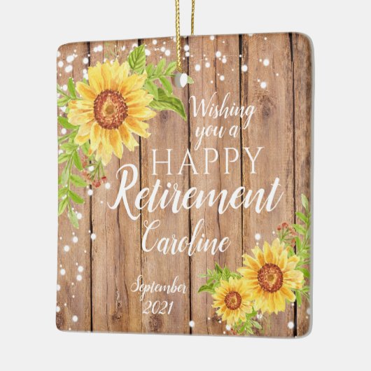 ハッピーリパーソナライズされたタイアメントフローラ セラミックオーナメント (左)