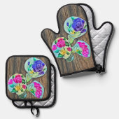 ハッピーリリス 鍋つかみ&鍋敷きセット (正面/裏面)