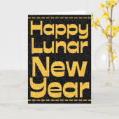 ハッピールナニューイヤーグリッターカード カード (黄色い花)