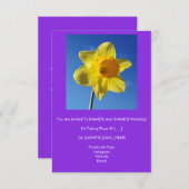 ハッピールフイエローダフォディル結婚式招待状 出欠カード (正面/裏面)