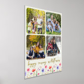 ハッピーレイジングワイルドフラワー4フォトコラージュ金ゴールド 箔ポスター (レイダウン)