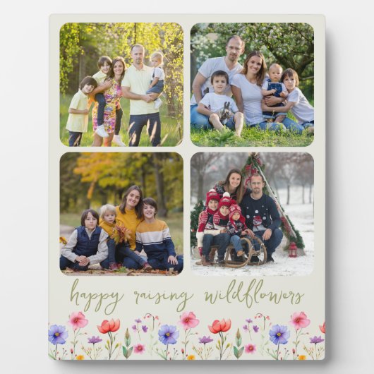 ハッピーレイジングワイルドフラワー4フォトコラージンググリーン フォトプラーク (正面)