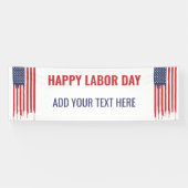 ハッピーレイバーデイアメリカ国旗の落書き 横断幕 (横)