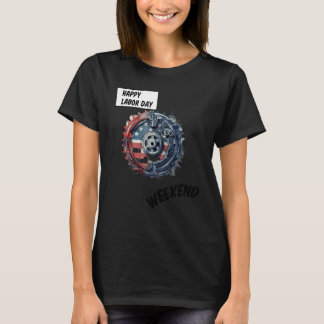 ハッピーレイバーデイウィークエンドウォッチAmerican Flag Time G Tシャツ