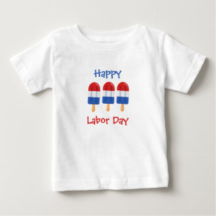 ハッピーレイバーデイ氷ポップ幼児Tシャツ ベビーTシャツ