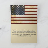 ハッピーレイバーデーヴィンテージ米国国旗 カード (内部)