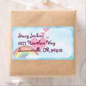 ハッピーレインボーキュートおもしろいレトロアートジョイ ラベル (インサイチュ)