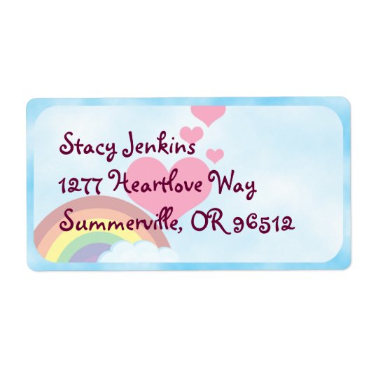 ハッピーレインボーキュートおもしろいレトロアートジョイ ラベル (正面)