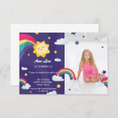 ハッピーレインボーサンシャイン誕生日 招待状 (正面/裏面)