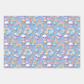 ハッピーレインボーフラワースカルゴシック カラフル ラッピングペーパーシート (正面2)