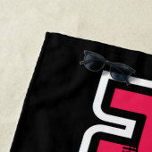 ハッピーレインボー色の単語 ビーチタオル (インサイチュ)