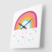 ハッピーレインボー魔法 スクエア壁時計 (傾斜)