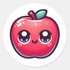 ハッピーレッドアップルinかわいいスタイル ラウンドシール