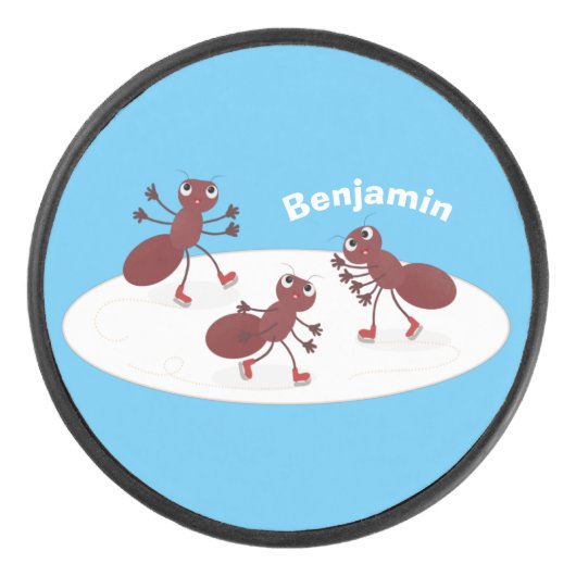 ハッピーレッドアリ氷スケートで滑る漫画 アイスホッケーパック (正面)