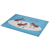 ハッピーレッドアリ氷スケートで滑る漫画 カッティングボード (角)