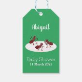 ハッピーレッドアリ氷スケートで滑る漫画 ギフトタグ (裏面)