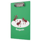 ハッピーレッドアリ氷スケートで滑る漫画 クリップボード (左)