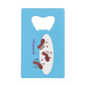 ハッピーレッドアリ氷スケートで滑る漫画 クレジットカード栓抜き (正面)