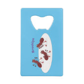 ハッピーレッドアリ氷スケートで滑る漫画 クレジットカード栓抜き (裏面)