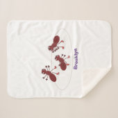 ハッピーレッドアリ氷スケートで滑る漫画 シェルパブランケット (正面(横))