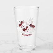 ハッピーレッドアリ氷スケートで滑る漫画 タンブラーグラス (裏面)