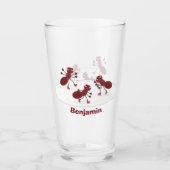 ハッピーレッドアリ氷スケートで滑る漫画 タンブラーグラス (正面)