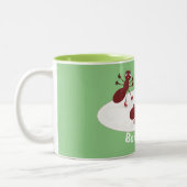 ハッピーレッドアリ氷スケートで滑る漫画 ツートーンマグカップ (左)