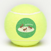 ハッピーレッドアリ氷スケートで滑る漫画 テニスボール (裏面)