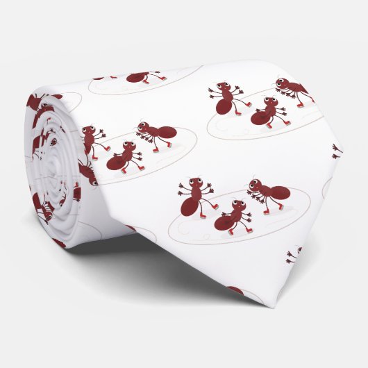 ハッピーレッドアリ氷スケートで滑る漫画 ネクタイ (ロール)