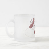 ハッピーレッドアリ氷スケートで滑る漫画 フロストグラスマグカップ (左)