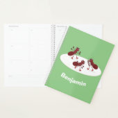 ハッピーレッドアリ氷スケートで滑る漫画 プランナー手帳 (ディスプレー)