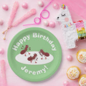 ハッピーレッドアリ氷スケートで滑る漫画 ペーパープレート (パーティー)